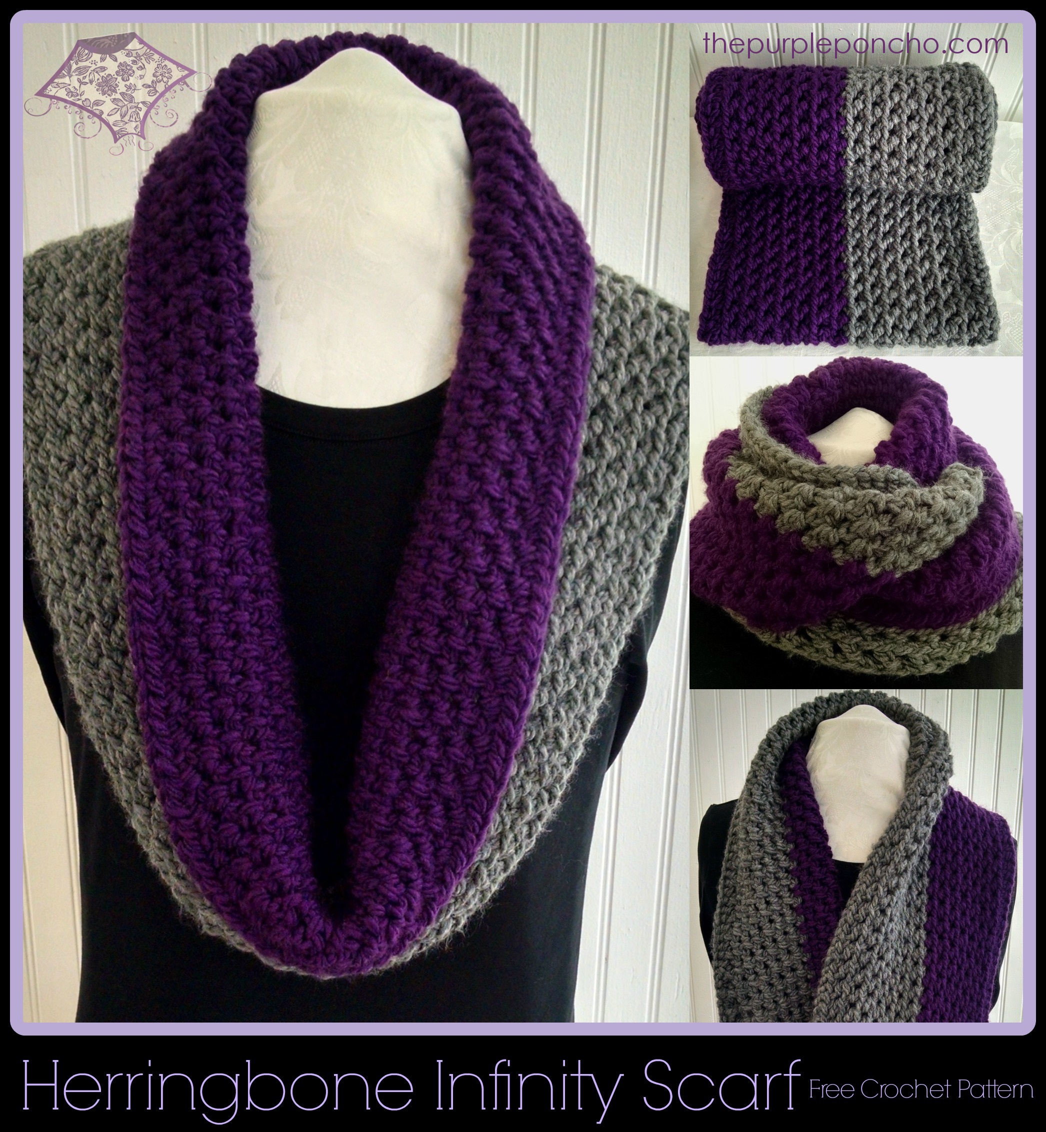 BOGGS SCHEME Handmade  arm knit crochet loop infinity circle scarf shawl cowl wrap dark blue navy purple gothic  NEW