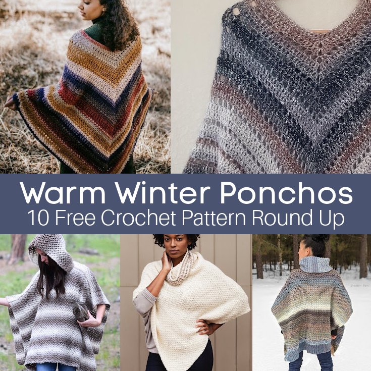 Winter Ponchos - Crochet Pattern Round Up The Purple