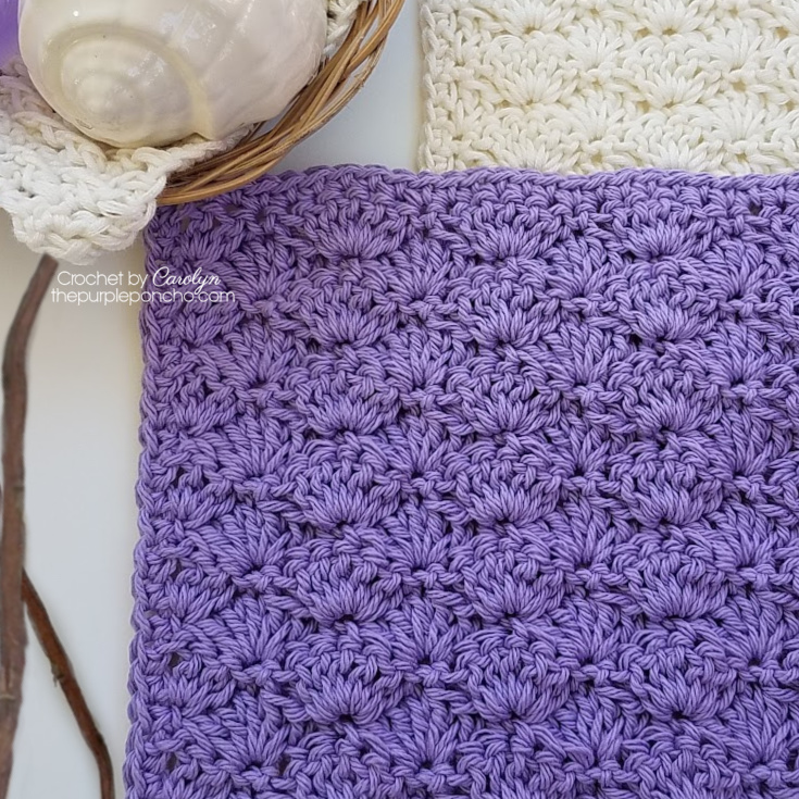 Crochet Dishcloth Handmade, Purple Black, Crochet Washcloth Cotton